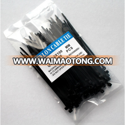 Black Self Locking Nylon 66 Cable Tie Manufacturers 7.6*300mm