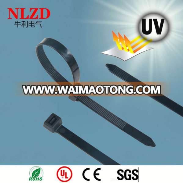 UV black Nylon 66 Cable Tie Zip Tie UL listed UV resistance Plastic cable tie